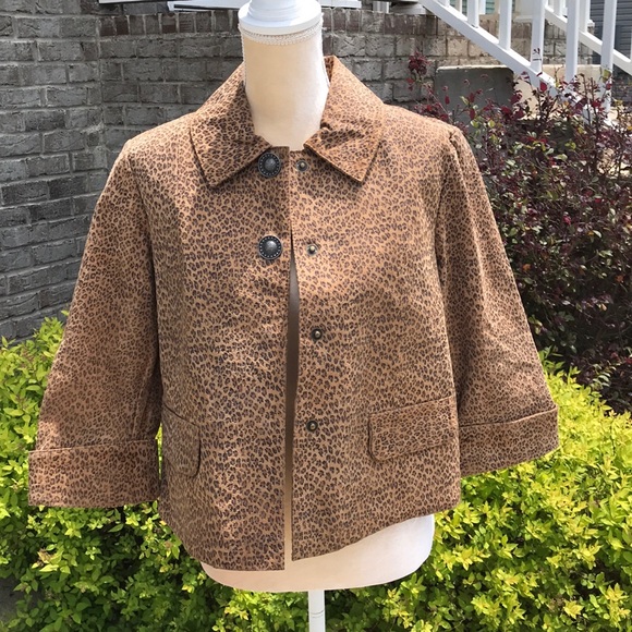 Live A Little Leather Leopard Print Jacket - Picture 1 of 8